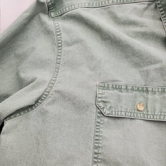 🌿 Vintage L.L.Bean Sage Green Washed 100% Cotton Shirt 2XLT - Picture 5 of 8